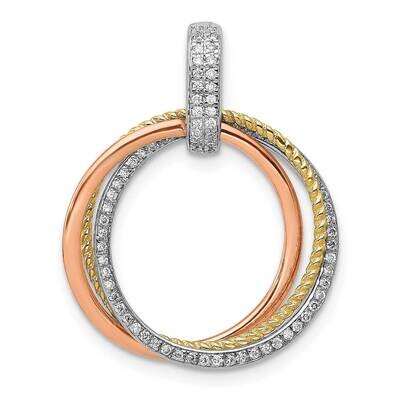 1/6Ct. Diamond Moveable Circles Pendant 14k Tri-color Gold PM4715-016-YWRA, MPN: PM4715-016-YWRA, 8…