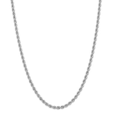 4.0mm Regular Rope Chain 26 Inch 14k White Gold W030S-26, MPN: W030S-26, 883957165653