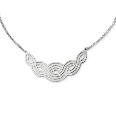 1 ch Fancy Necklace 17 Inch Sterling Silver Rhodium-plated Polished QG4524-17, MPN: QG4524-17, 1911…