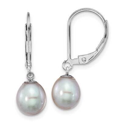 7-8mm Grey Rice Fwc Pearl Earrings Sterling Silver Rhodium-Plated QE12781G, MPN: QE12781G, 19690415…