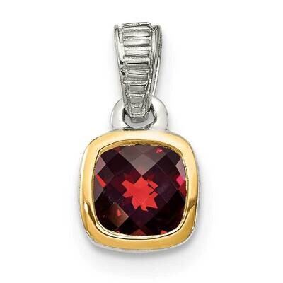 Garnet Pendant Sterling Silver with 14k Gold Accent QTC1696, MPN: QTC1696, 883957233918