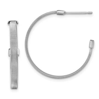 Leslie&#39;s Textured Hoop Earrings Sterling Silver Rhodium-plated HB-QLE1306, MPN: QLE1306, 1911017346…