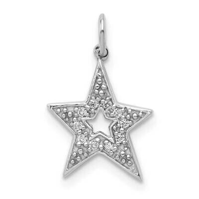 1/20Ct. Diamond Star Charm 14k White Gold PM5177-005-WA, MPN: PM5177-005-WA, 843642041334