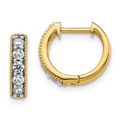 Diamond Milgrain Hoop Earrings 14k Yellow Gold EM4269-033-YA, MPN: EM4269-033-YA, 883957263717