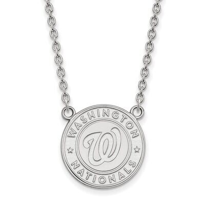 Washington Nationals Large Pendant with Chain Necklace 10k White Gold 1W007NAT-18, MPN: 1W007NAT-18…