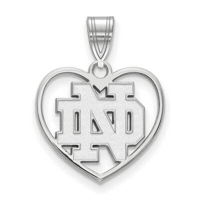 University of Notre Dame Inside Heart Pendant 10k White Gold 1W018UND, MPN: 1W018UND, 191101130595