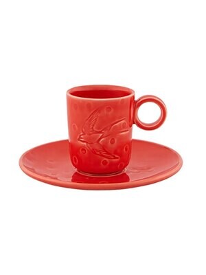 Bordallo Pinheiro Pinheiro Parody Coffee cup and saucer Coral 65028660, MPN: 65028660, 5600413622865