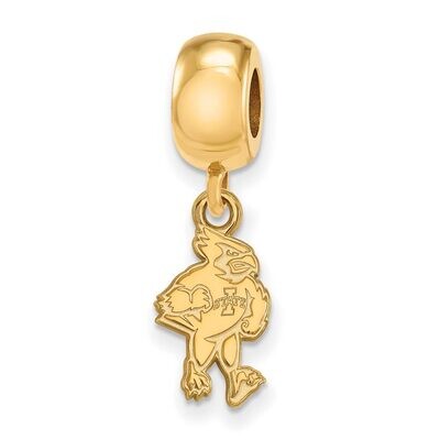 Iowa State University Bead Charm Small Dangle Gold-plated Silver GP028IAS, MPN: GP028IAS, 886774931…