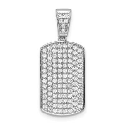 CZ Diamond Pendant Sterling Silver Rhodium-Plated Polished QP5508, MPN: QP5508,