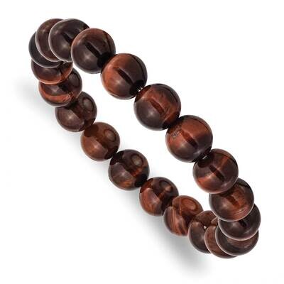 Red Tiger&#39;s Eye Agate Beaded Stretch Bracelet SRB2869, MPN: SRB2869, 191101859427