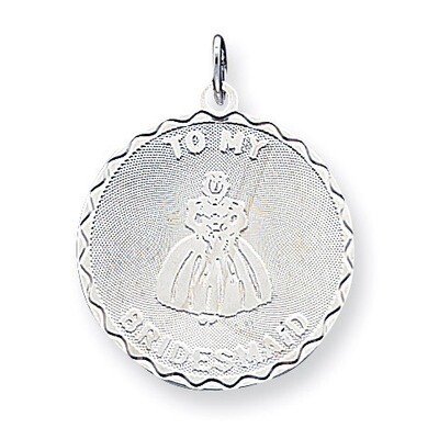 To My Bridesmaid Disc Charm Sterling Silver QC2115