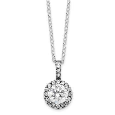 Sterling Silver Rhodium-plated Diamonore Halo Necklace PXS2605/DAWT-SSA