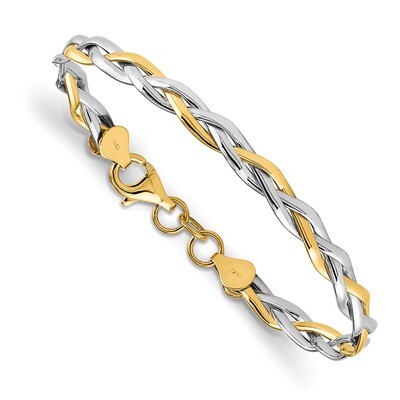 Leslie&#39;s Polished Twisted Bracelet 14k Two-tone Gold HB-LF1210, MPN: LF1210, 191101745058