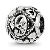 CZ Letter G Bead Sterling Silver QRS4100, MPN: QRS4100,