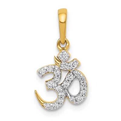 1/6Ct. Diamond Om Pendant 14k Gold PM4091-015-YA, MPN: PM4091-015-YA, 883957670171