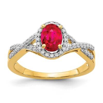 Ruby Ring 14k Gold Diamond RM5759-RU-020-YA, MPN: RM5759-RU-020-YA, 883957425252
