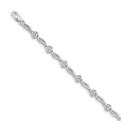 Polished Diamond Heart Bracelet 14k White Gold BM4605-010-WA, MPN: BM4605-010-WA, 191101332364