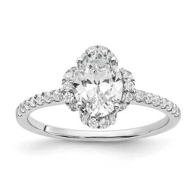 Si1/Si2, G H I, Oval Semi-Mount Engagement Ring 14k White Gold Lab Grown Diamond RM7990E-100-WLG, M…