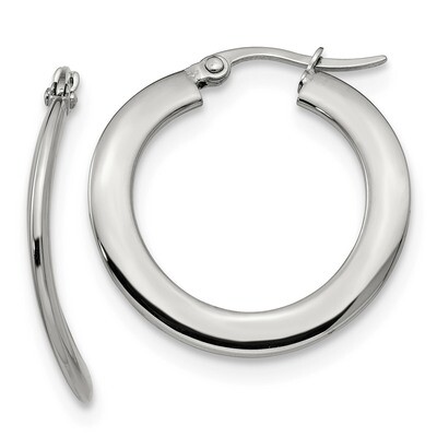 Hoop Earrings Stainless Steel Polished SRE1286 by Chisel, MPN: SRE1286, 191101499791