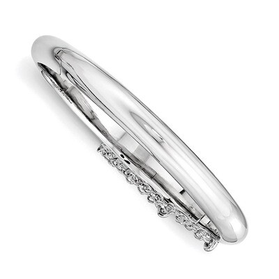 Safety Hinged Child&#39;S Bangle Sterling Silver Rhodium-Plated Polished QB780, MPN: QB780, 191101388880
