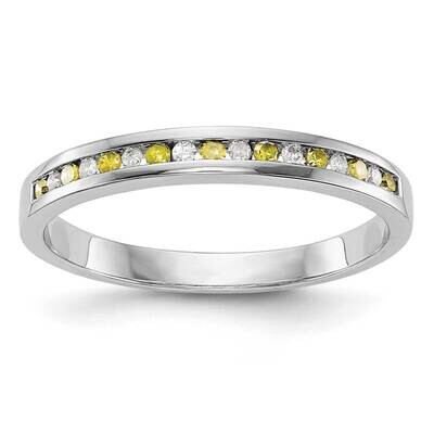 Yellow &amp; White Diamond Band 14k White Gold RM3435B-YL-015-WAA, MPN: RM3435B-YL-015-WAA,