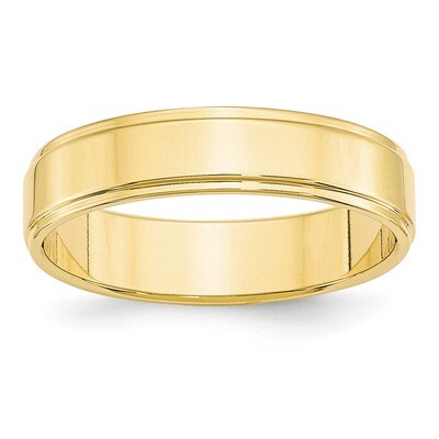 5mm Flat with Step Edge Band 10k Yellow Gold 1FLE050 Engravable, MPN: 1FLE050, 886774447209
