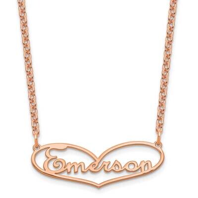 Small Heart Name Plate Necklace Sterling Silver Rose-plated XNA942RP, MPN: XNA942RP,