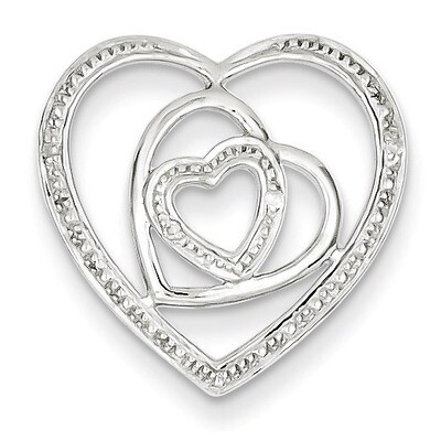 Triple Heart Pendant Sterling Silver Rhodium-plated Diamond QP3301, MPN: QP3301, 883957402390