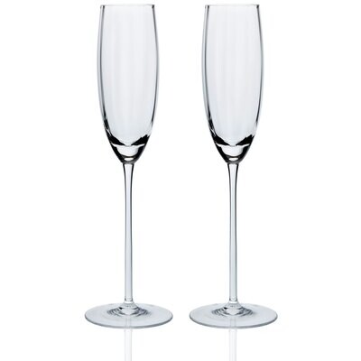 Caskata Quinn Optic Flute Glasses Set of 2 Clear GL-OFLUTE-000, MPN: GL-OFLUTE-000, 817325013758
