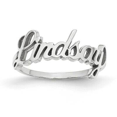 Name Ring 14k White Gold Laser Polished XNR74W, MPN: XNR74W,