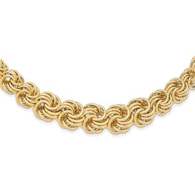 16 inch Graduating Circle Fancy Link Necklace 14k Gold Polished SF2160-16, MPN: SF2160-16, 19110136…