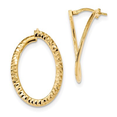 Diamond -cut and Polished Twisted Hoop Earrings 14k Gold TF1235, MPN: TF1235, 191101146916