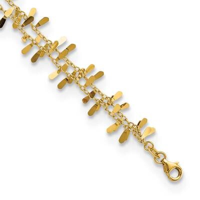 Double Strand Fancy Link with 1 Inch Extender Bracelet 14k Gold Polished SF2836-6.5, MPN: SF2836-6.…