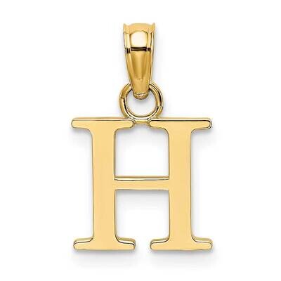 H Block Initial Charm 14k Gold Polished K6423H, MPN: K6423H, 637218007318
