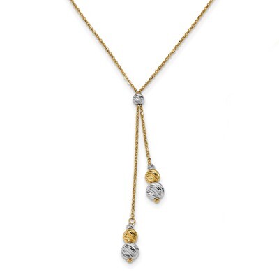 Leslie&#39;s 1.5 in ext Fancy Necklace 15.5 Inch 14k Two-tone Gold Polished HB-LF964-15.5, MPN: LF964-1…