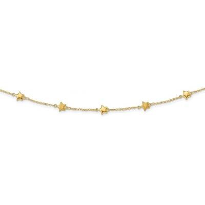 Stars with 2 inch Extender Necklace 14k Gold Polished  SF2794-16.5, MPN: SF2794-16.5, 191101982651