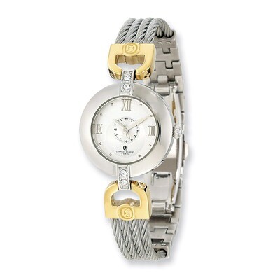 Charles Hubert 2-tone Stainless Steel Wire Bangle Silver Dial Watch XWA4300, MPN: XWA4300, 84887000…