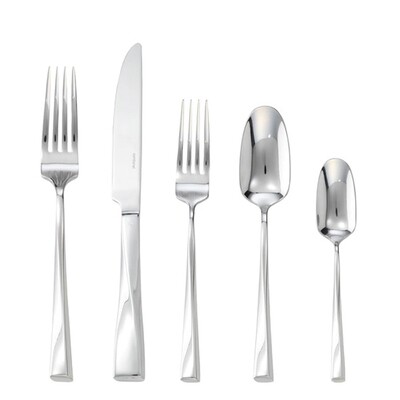 Sambonet twist 5 piece place setting solid handle - silverplated on 18/10 stainless steel, MPN: 527…