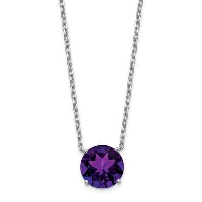 Purple Swarovski with 2 inch Extender Necklace Sterling Silver Rhodium-plated QG5527-16.5, MPN: QG5…