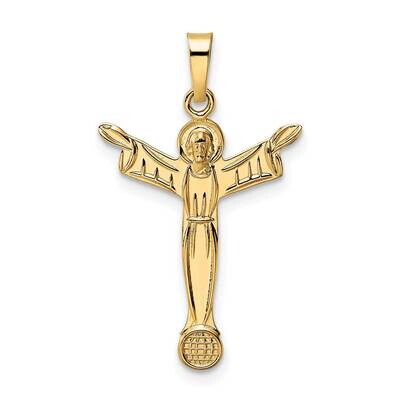 Solid Risen Christ Pendant 14k Gold Polished XR1901, MPN: XR1901, 196904094662