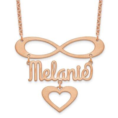 Ss Rose-Plated Brushed Infinity with Name and Heart Necklace XNA1037RP, MPN: XNA1037RP,