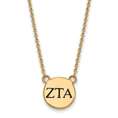 Zeta Tau Alpha Extra Small Enameled Pendant with 18 Inch Chain Gold-plated Silver GP016ZTA-18, MPN:…