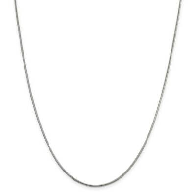 1.5mm Round Snake Chain 22 Inch Sterling Silver QSNL045-22, MPN: QSNL045-22, 191101768576