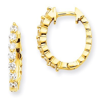 Diamond Hinged Hoop Earrings 14k Gold XE1339AAA, MPN: XE1339AAA, 883957337326