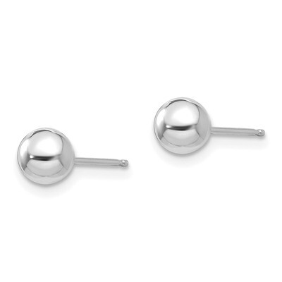 Polished 5mm Ball Post Earrings - 14k White Gold SE108 by Madi K, MPN: SE108, 886774998718