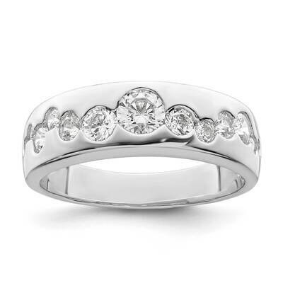 CZ Diamond Cluster Ring Sterling Silver Rhodium-Plated QR7247, MPN: QR7247,