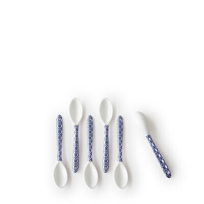 Caskata Newport Garden Gate Small Spoon Set of 6 Blue SMSPN-500, MPN: SMSPN-500, 817325013024