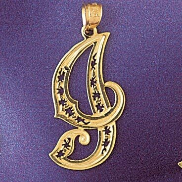 Dazzlers Jewelry Initial I Pendant Necklace Charm Bracelet in Yellow, White or Rose Gold 9563i, MPN…