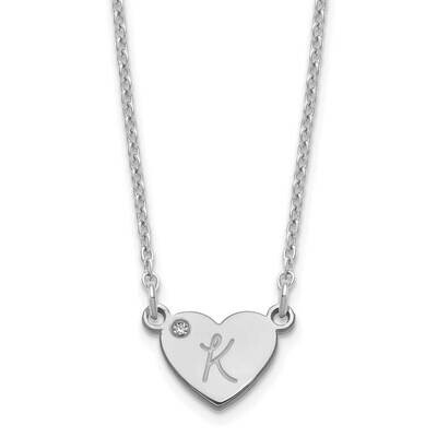 Initial Heart with Diamond Necklace Sterling Silver Rhodium-plated XNA1376SS, MPN: XNA1376SS,