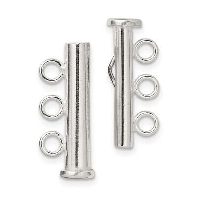 23 x 4.2mm 3-Strand Pearl Clasp Sterling Silver SS3581, MPN: SS3581,